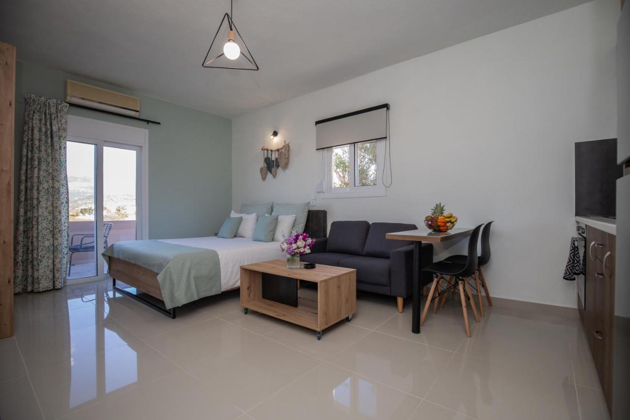Studio Athena With Panoramic View Of Makrygialos Pilalimata Ngoại thất bức ảnh